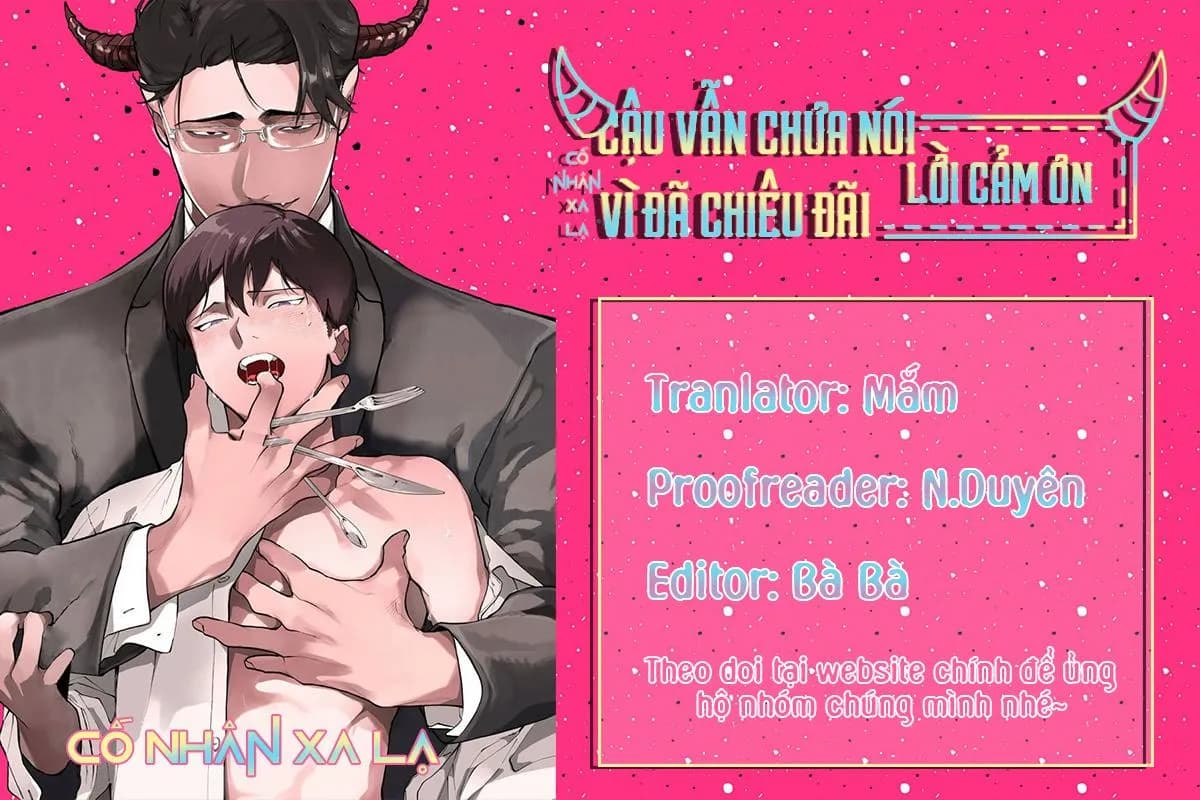 Cậu vẫn chưa nói lời cảm ơn vì đã chiêu đãi